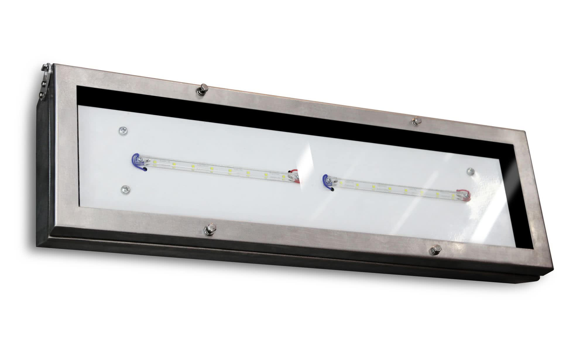 Explosion-proof linear LED light fixtures series SGL01...S/N made from stainless steel