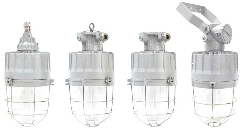 Различные варианты креплений взрывозащищенных светильников СГЖ02 с цоколем е27