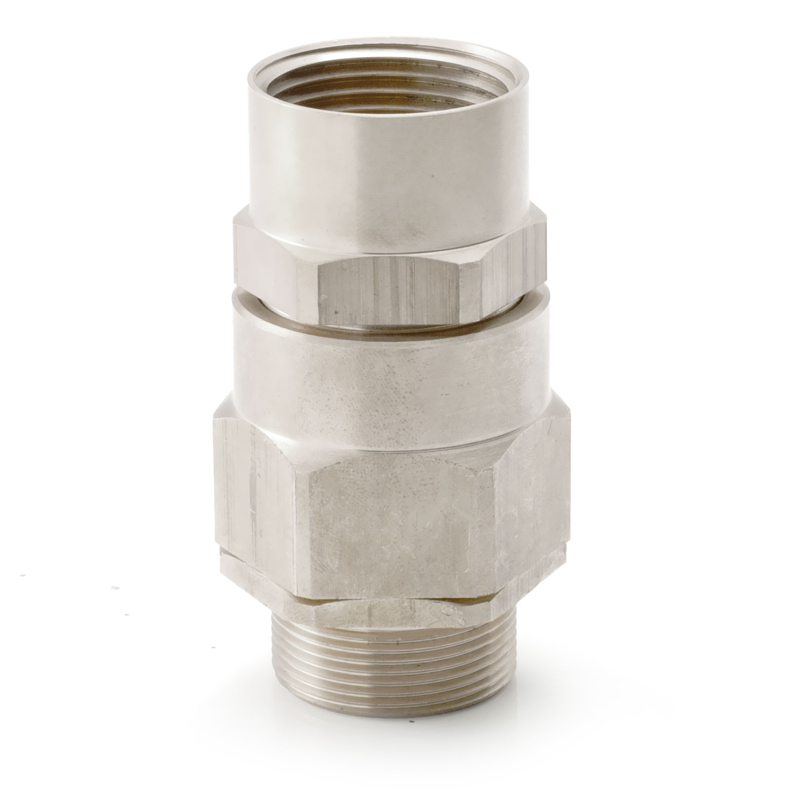 Explosion-proof universal cable glands KOVTVL for armored and non-armored cable in hoses, pipe conduits, metal hoses, as well as open wiring or cable laid in cable tray; inner thread for external connection