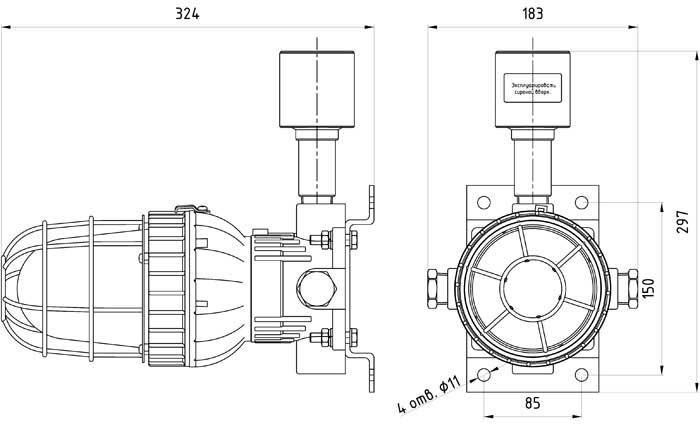 Взрывозащищенное светозвуковое устройство PGSK01 (взрывозащищенная комбинированная сирена+маяк)