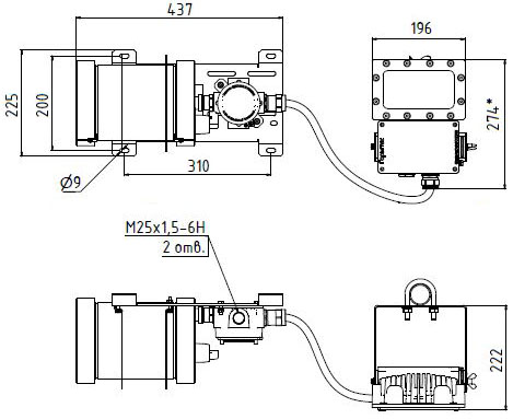 Ceiling Mount for IBP Unit with Pipe-Mounted Luminaire /PT SGU01-4960C/M2/IBP, SGU01-7440C/M2/IBP