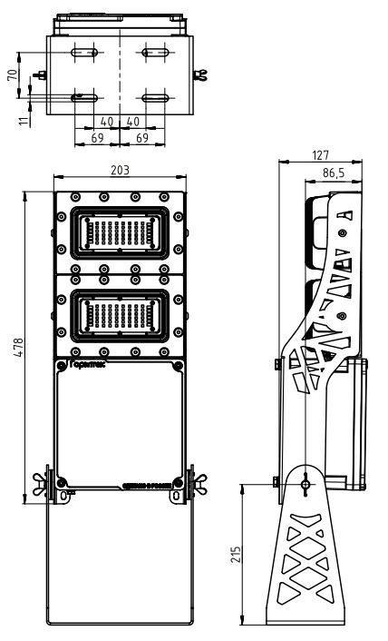 Drawing of explosion-proof LED luminaire SGU01-14880S/М2, SGU01-19840S/М2