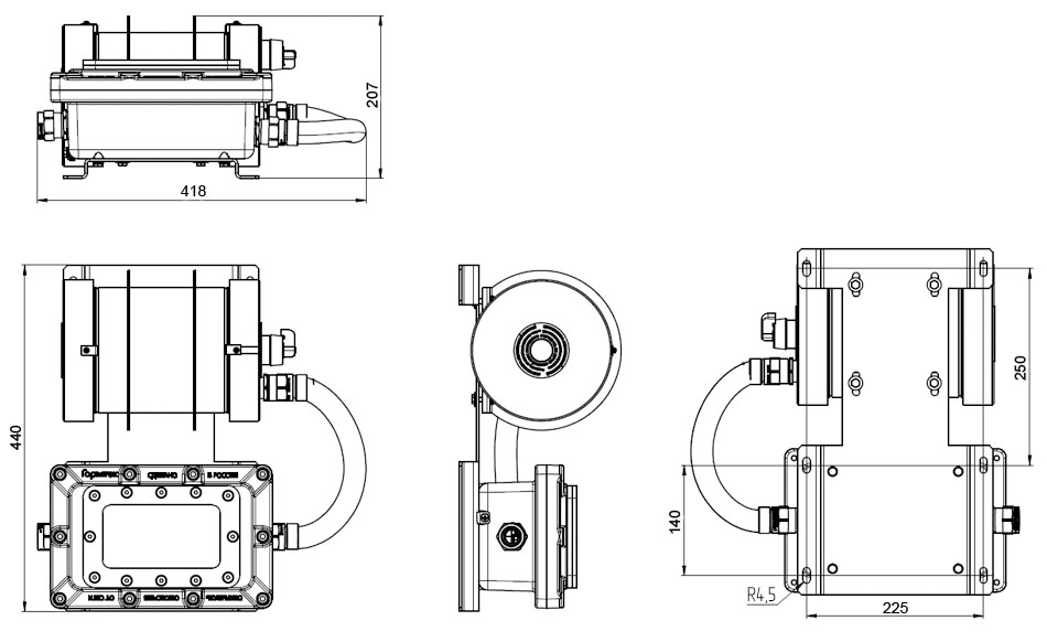 Ceiling mount for IBP with ceiling luminaire mount - PP (for SGU02-7440C)