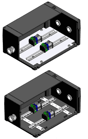 Option of completing KSRV-P boxes with mounting plates and mounting rails