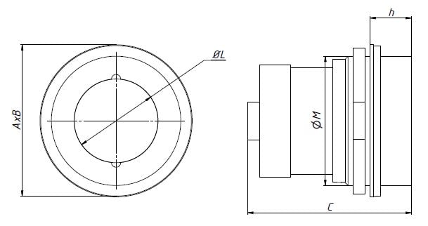 Overall and connection dimensions of explosion-proof enclosures KV-KIP