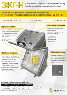 Утепленный взрывозащищенный шкаф приборный ЗКГ-Н из нержавеющей стали