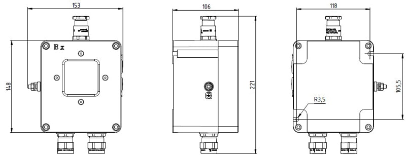 Connection dimensions of GTG-PT in standard version